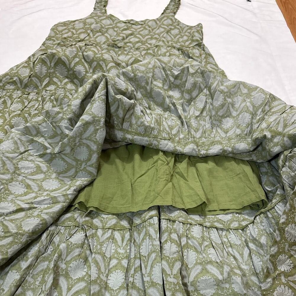 Natural Life Women’s Medium Adele Midi Dress Green Floral Boho Ethereal Girly - Picture 5 of 9